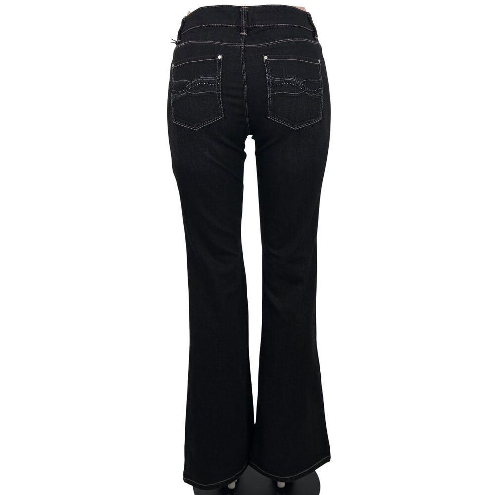 NWT White House Black Market Black Rhinestone Flare Jeans 4 | Indie Sleaze Retro - Picture 7 of 16
